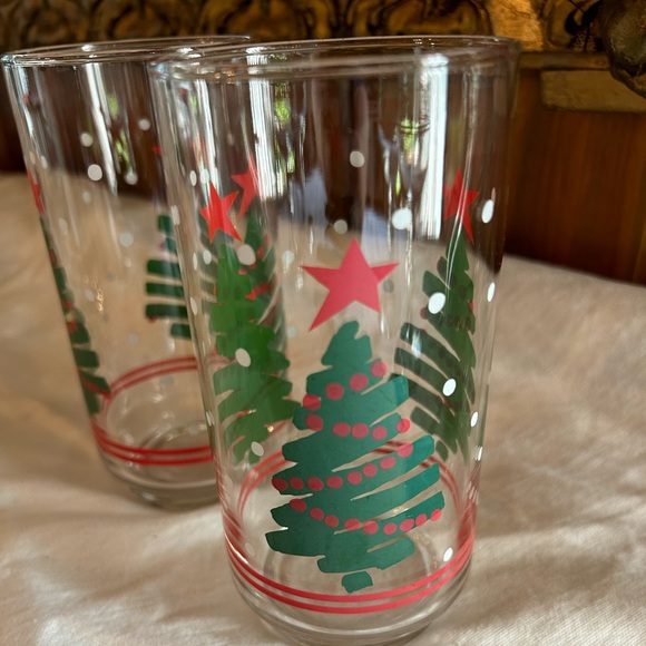 Vintage Holiday Vintage Libbey Christmas Tree Glasses Christmas